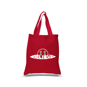 Believe UFO - Small Word Art Tote Bag