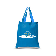 Load image into Gallery viewer, Believe UFO - Small Word Art Tote Bag