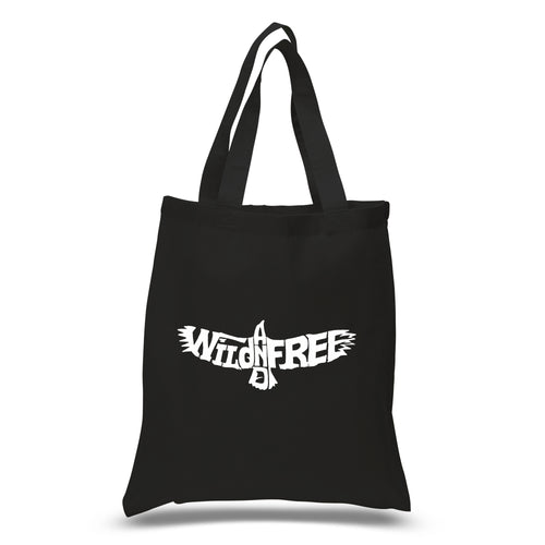 Wild and Free Eagle - Small Word Art Tote Bag