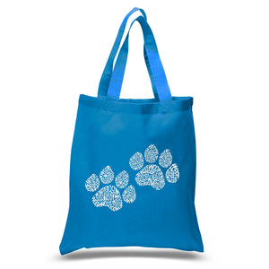 Woof Paw Prints - Small Word Art Tote Bag