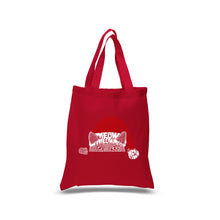 Load image into Gallery viewer, Christmas Peeking Cat - Small Word Art Tote Bag