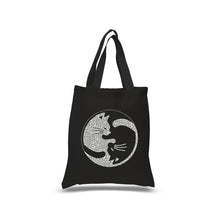 Load image into Gallery viewer, Yin Yang Cat  - Small Word Art Tote Bag