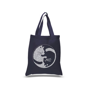 Yin Yang Cat  - Small Word Art Tote Bag
