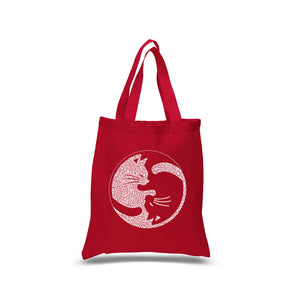 Yin Yang Cat  - Small Word Art Tote Bag