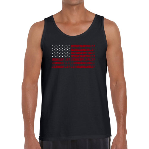 USA Flag  - Men's Word Art Tank Top