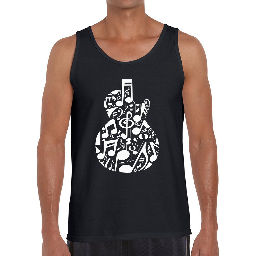 Music Notes Guitar - Men's Word Art Tank Top