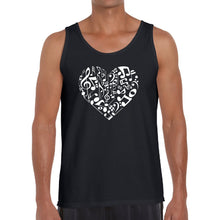 Load image into Gallery viewer, Heart Notes  - Men&#39;s Word Art Tank Top