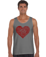 Load image into Gallery viewer, Country Music Heart - Men&#39;s Word Art Tank Top
