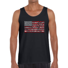Load image into Gallery viewer, Men&#39;s Word Art Tank Top - Fireworks American Flag