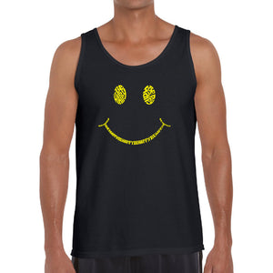 Be Happy Smiley Face  - Men's Word Art Tank Top