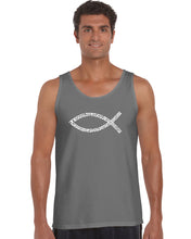 Load image into Gallery viewer, Jesus Loves You - Men&#39;s Word Art Tank Top