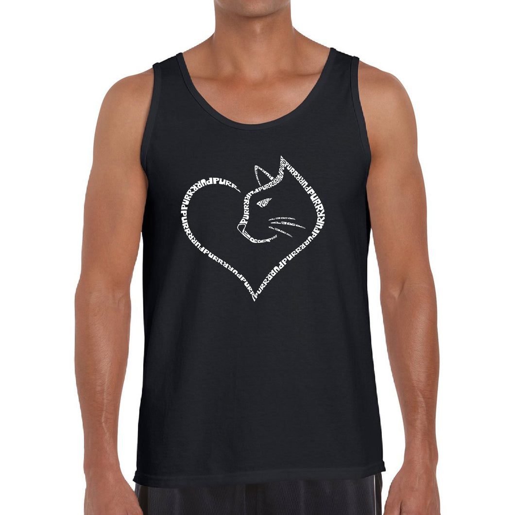 Cat Heart - Men's Word Art Tank Top