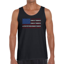 Load image into Gallery viewer, Land of the Free American Flag  - Men&#39;s Word Art Tank Top