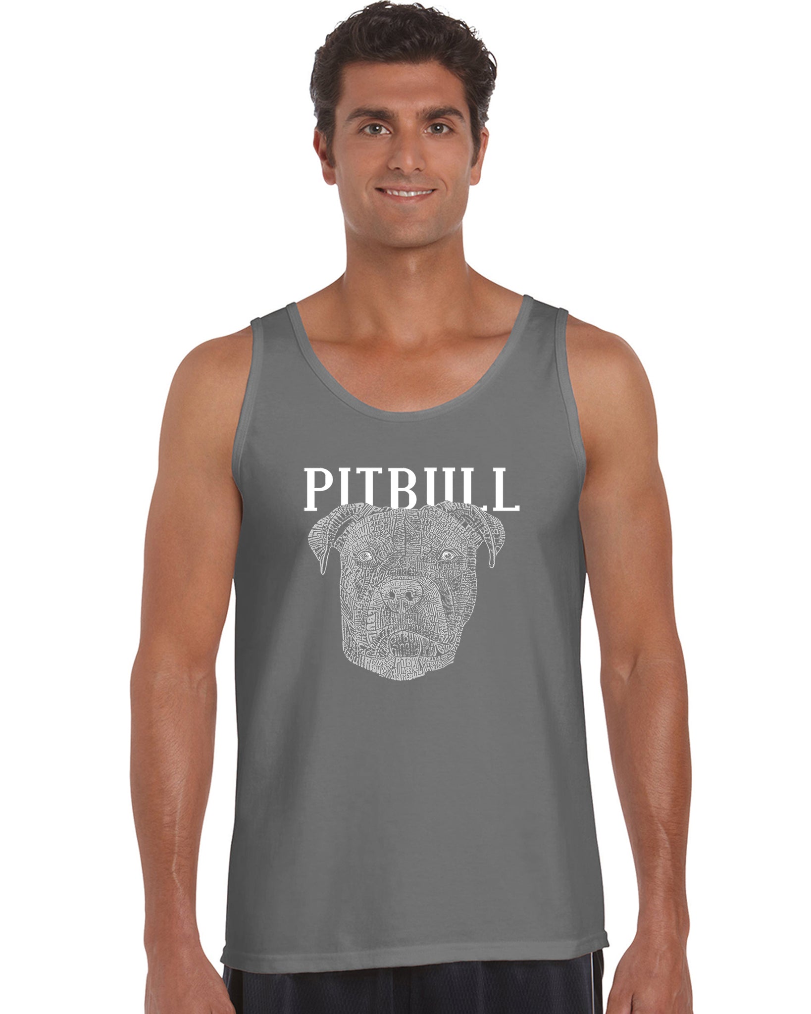 Mens Pit Bull Shirt Big Pit Bull Face Muscle Tee T-Shirt