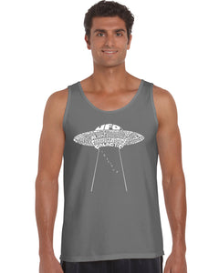 Flying Saucer UFO - Men's Word Art Tank Top