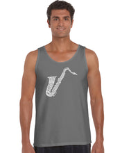 Load image into Gallery viewer, Sax - Men&#39;s Word Art Tank Top