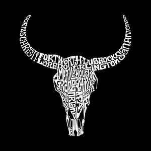 LA Pop Art Boy's Word Art Long Sleeve - Texas Skull
