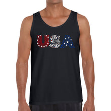 Load image into Gallery viewer, USA Fireworks - Men&#39;s Word Art Tank Top