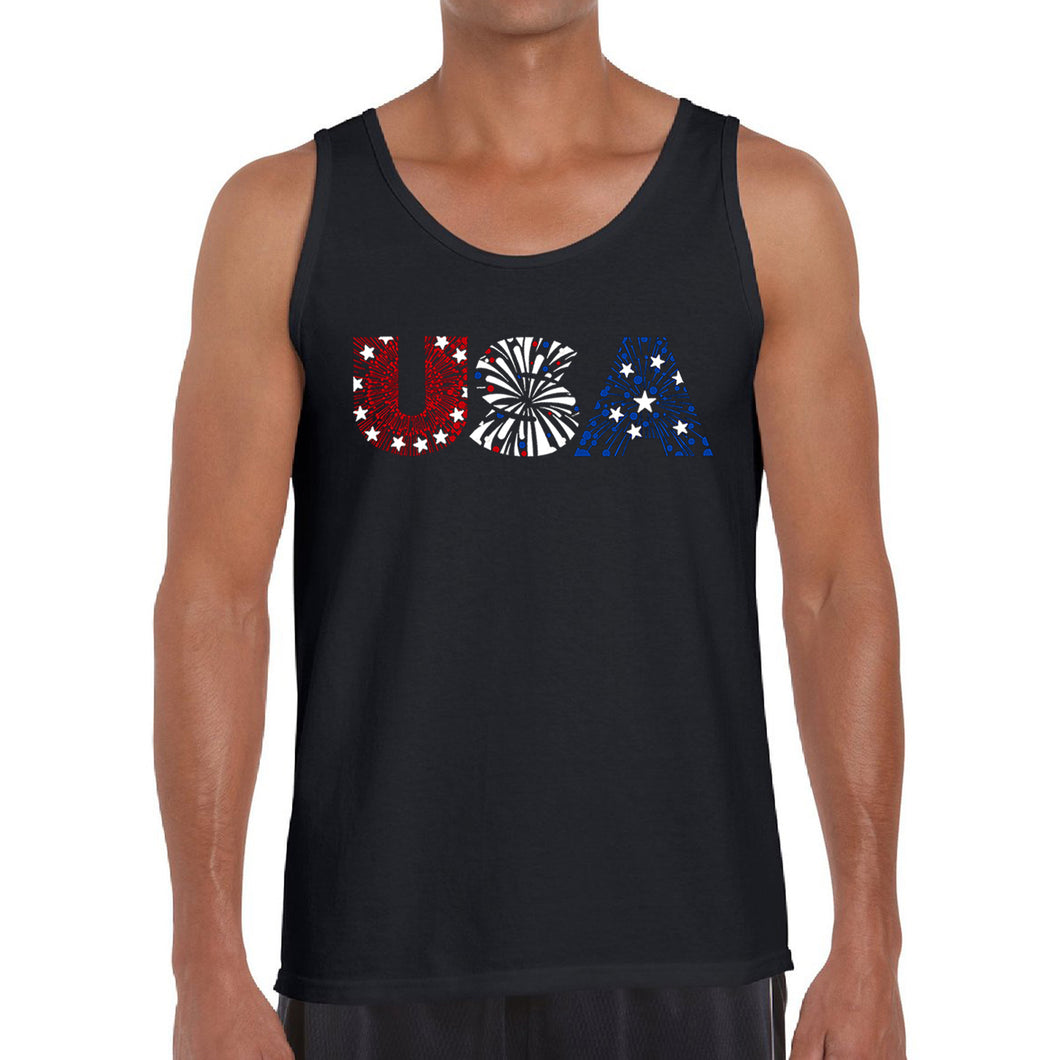 USA Fireworks - Men's Word Art Tank Top