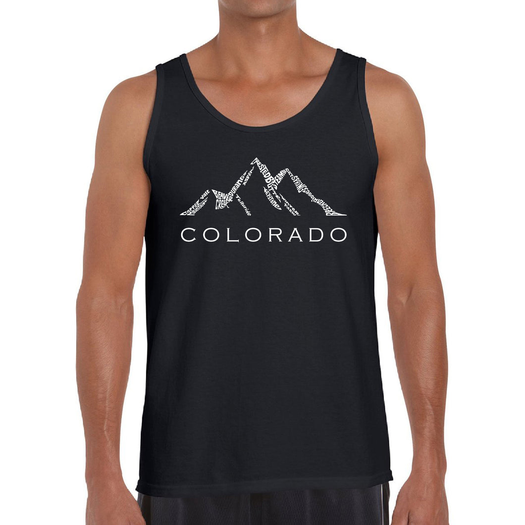 Colorado Ski Towns  - Men's Word Art Tank Top