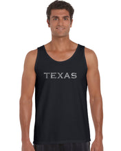 Load image into Gallery viewer, THE GREAT CITIES OF TEXAS - Men&#39;s Word Art Tank Top