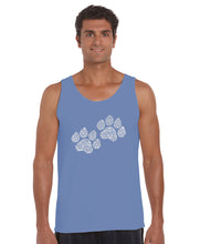 Load image into Gallery viewer, Woof Paw Prints -  Men&#39;s Word Art Tank Top