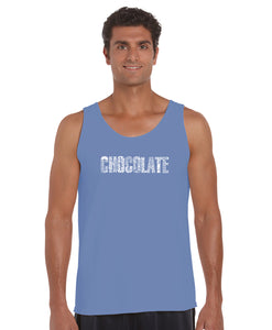 Different foods made with chocolate - Men's Word Art Tank Top