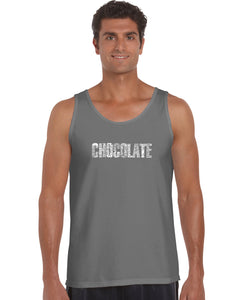 Different foods made with chocolate - Men's Word Art Tank Top