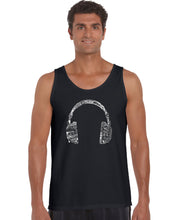 Load image into Gallery viewer, Music in Different Languages Headphones - Men&#39;s Word Art Tank Top