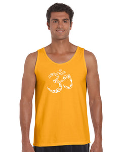 THE OM SYMBOL OUT OF YOGA POSES - Men's Word Art Tank Top