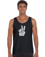 Load image into Gallery viewer, PEACE FINGERS - Men&#39;s Word Art Tank Top