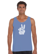 Load image into Gallery viewer, PEACE FINGERS - Men&#39;s Word Art Tank Top