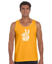 Load image into Gallery viewer, PEACE FINGERS - Men&#39;s Word Art Tank Top