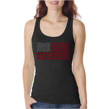 Load image into Gallery viewer, USA Flag  - Women&#39;s Word Art Tank Top