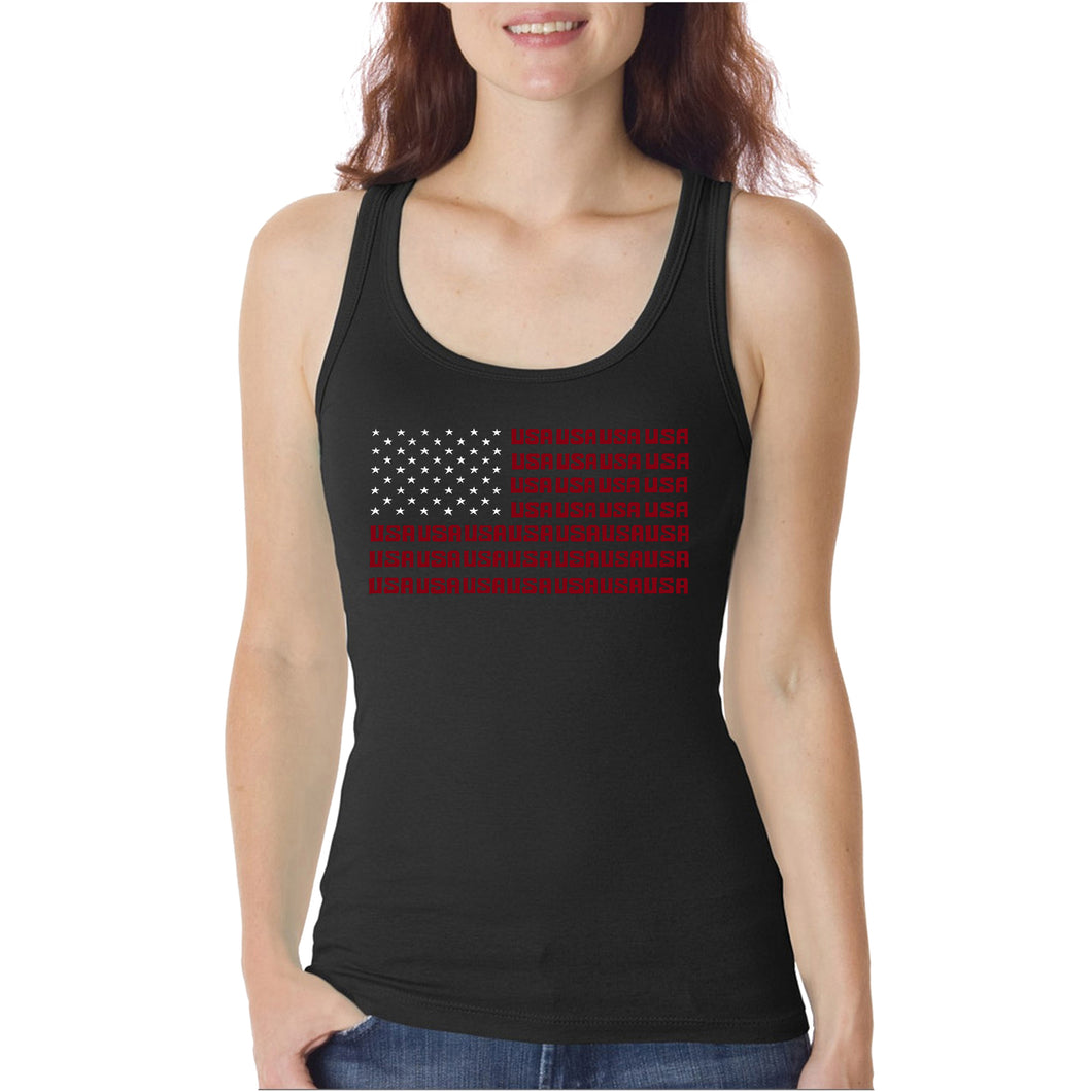 USA Flag  - Women's Word Art Tank Top
