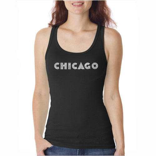 CHICAGO NEIGHBORHOODS  - Women's Word Art Tank Top