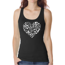 Load image into Gallery viewer, Heart Notes  - Women&#39;s Word Art Tank Top
