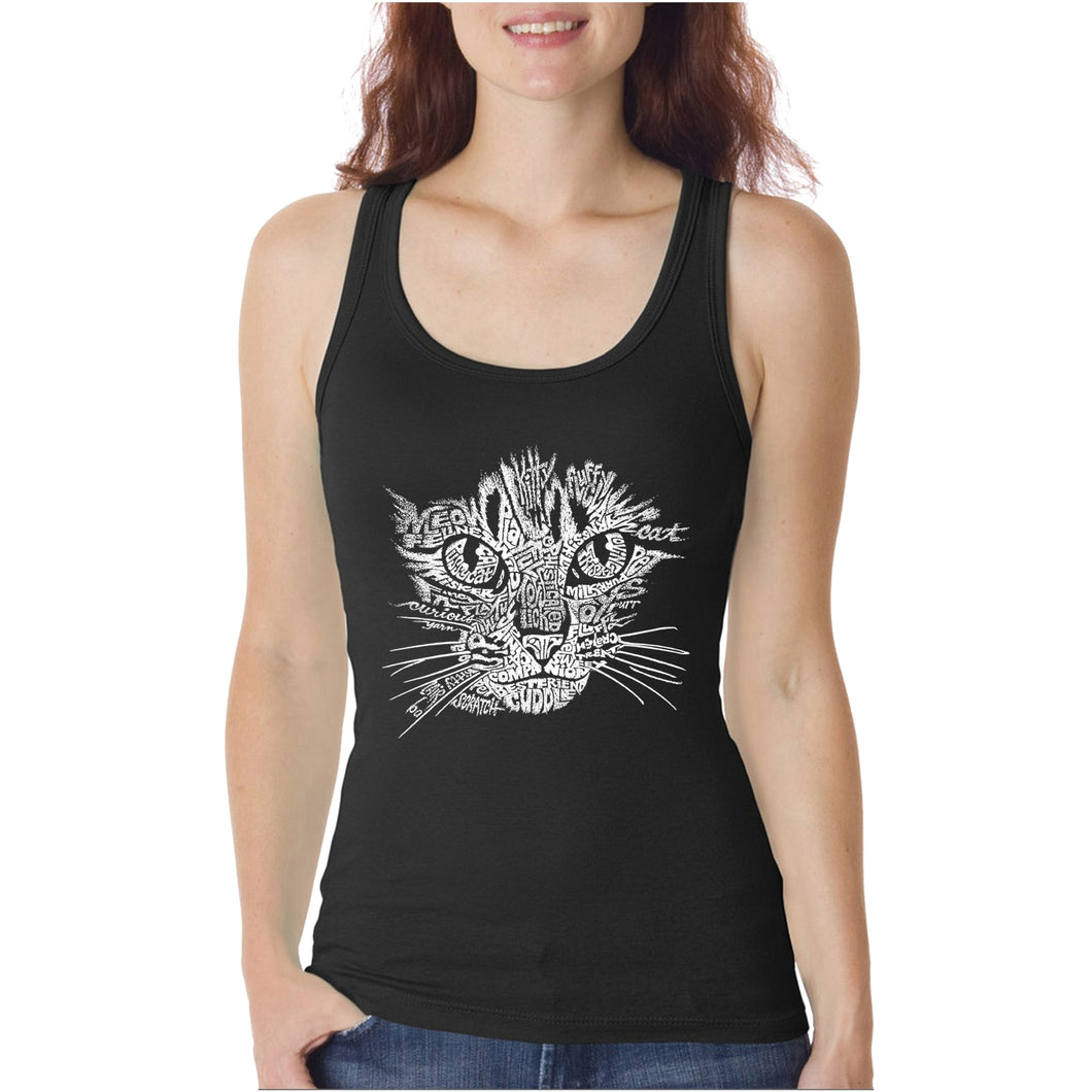 Cat Face  - Women's Word Art Tank Top