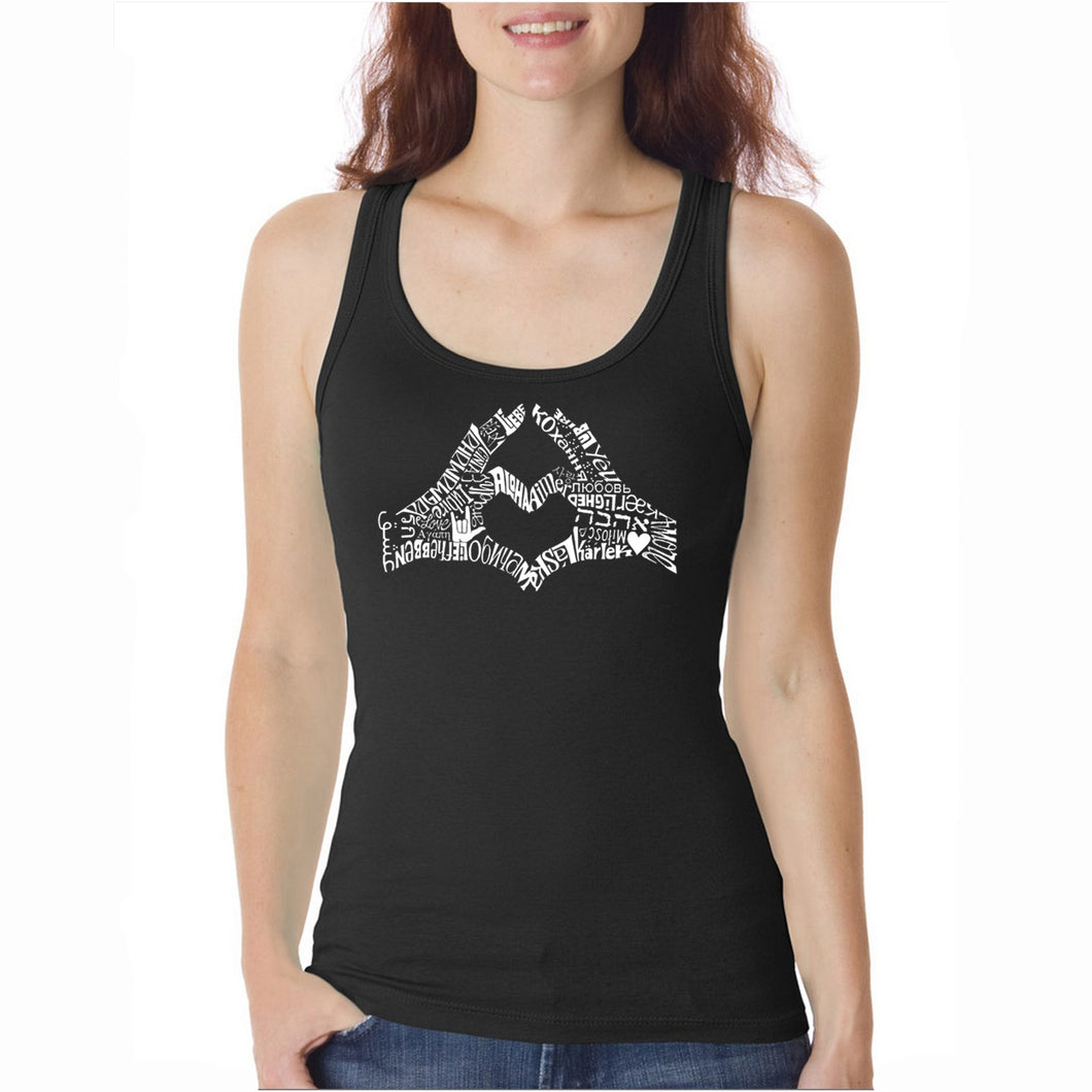 Finger Heart  - Women's Word Art Tank Top