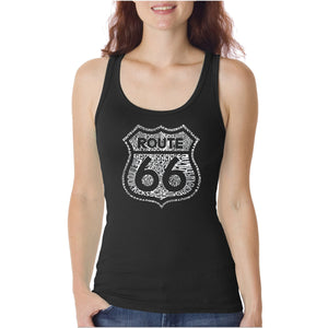 Get Your Kicks on Route 66  - Women's Word Art Tank Top