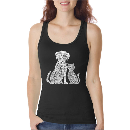 Dogs and Cats  - Women's Word Art Tank Top