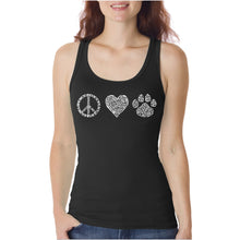 Load image into Gallery viewer, Peace Love Cats  - Women&#39;s Word Art Tank Top