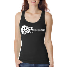 Load image into Gallery viewer, Peace Love Country  - Women&#39;s Word Art Tank Top