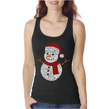 Load image into Gallery viewer, Christmas Snowman - Women&#39;s Word Art Tank Top