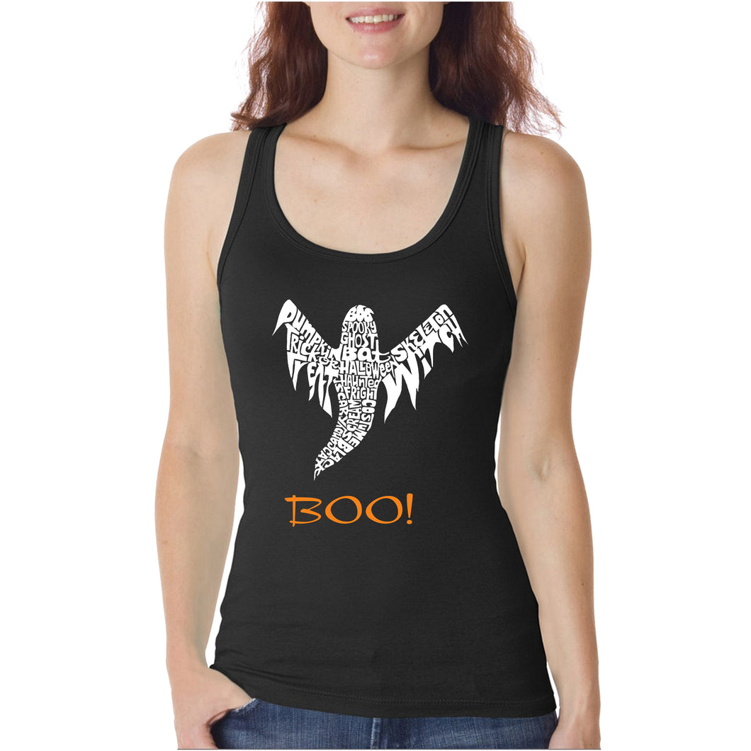 Halloween Ghost - Women's Word Art Tank Top