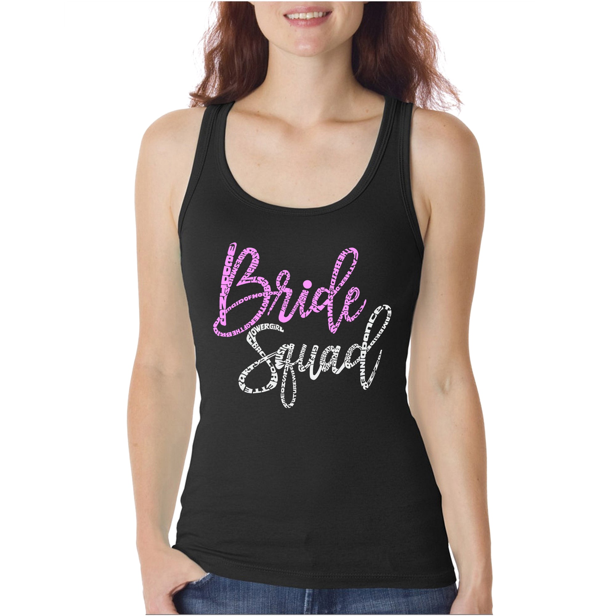 Women's Word Art Tank Top - Bride Squad – LA Pop Art