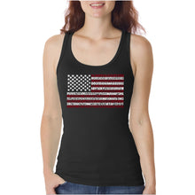 Load image into Gallery viewer, 50 States USA Flag  - Women&#39;s Word Art Tank Top