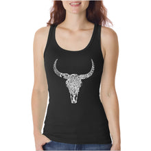 Load image into Gallery viewer, Texas Skull  - Women&#39;s Word Art Tank Top