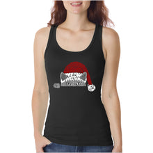 Load image into Gallery viewer, Christmas Peeking Cat - Women&#39;s Word Art Tank Top