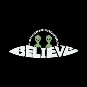 Believe UFO - Girl's Word Art T-Shirt